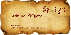 Szőke Ágota névjegykártya