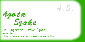 agota szoke business card